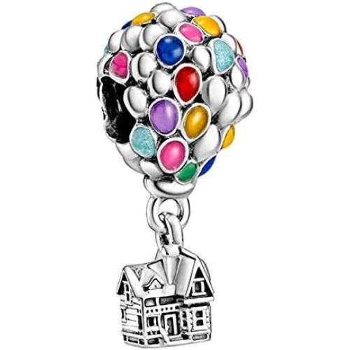 Annmors Disney Up House Charm Travel Charm fits Pandora Charms Bracelets for Woman-925 Sterling Silver Dangle Pendant Bead,Girl Jewelry Beads Gifts for Women Bracelet&Necklace