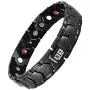 N+NITROLUBE Magnetic Bracelet for Men Stainless Steel Bracelets Therapy Energy Magnet Arthritis Jewelry (Black, 8.66 inches)