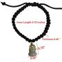 Genuine Gourd Stone Handmade White Green Jewelry Unisex Lucky Black Ribbon String Adjustable Pull Braided Shamballa Bracelet Bangle Gourd for Healing Good Luck and Happiness Wealth Tied Bracelet Fits All Men Women