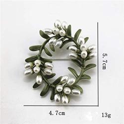 HSQYJ Maple Leaf Brooches Fashion Beautiful Metal Pearl Enamel Sandblasting Brooch Retro Painting Double-Layer Lapel Pins for Women Girl Jewelry Gift