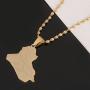 Stainless Steel Fashion Iraq Map Pendant Necklace Gold Color Map Of Iraq Jewelry