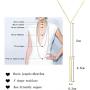 Highven Silver Gold Y Shape Necklace Lariat Necklace for Women Bar Necklace Bar Jewelry for Wife Gift