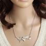 Stainless Steel World Map Necklace, AILUOR Fashion Gold Silver Black World Continents Travel Pendant Personality Gift Unisex