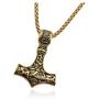 Zysta Norse Thors Hammer Pendant Vikings Necklace Keychain for Men Retro God Mythology Legendary Keyring Keychain Mjolnir Odin Symbol Necklaces Nordic Jewelry Gift