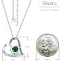 Mothers Day Birthday Gifts for Mom I Love You to the Moon and Back April May Birthstone Necklace Simulated Diamond Emerald Pearl and More stones Necklace for Her Sterling Silver