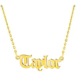 Joycuff Old English Name Necklace(Over 800 Names are in Stock) Personalized 18K Gold Plated Monogram Jewelry Christmas Birthday Gift for Women