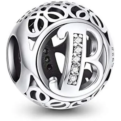 NINGAN Letter Alphabet Charm 925 Sterling Silver A-Z Initial Beads Fits Womens Europeans Bracelet and Necklace NINGAN Letter Alphabet Charm 925 Sterling Silver A-Z Initial Beads Fits Womens Europeans Bracelet and Necklace