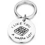 SEIRAA Waffle Keychain I Love You A Waffle Lot Jewelry Valentines Day for Boyfriend Girlfriend Husband Wife SEIRAA Waffle Keychain I Love You A Waffle Lot Jewelry Valentines Day for Boyfriend Girlfriend Husband Wife