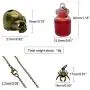 ApinJe Detachable Steampunk Skull Pendant Glass Bottle Necklace Skeleton Spider Hallowenn Decoration Costume Jewelry ApinJe Detachable Steampunk Skull Pendant Glass Bottle Necklace Skeleton Spider Hallowenn Decoration Costume Jewelry