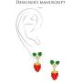 Fruit Strawberry Earrings Red Dangle Hypoallergenic Cute Aesthetic Weird Quirky Funny Earrings for Women Teen Girls Kids Sensitive Ears Gold Sterling Silver Trendy Summer Theme Sweety Jewelry