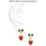 Fruit Strawberry Earrings Red Dangle Hypoallergenic Cute Aesthetic Weird Quirky Funny Earrings for Women Teen Girls Kids Sensitive Ears Gold Sterling Silver Trendy Summer Theme Sweety Jewelry