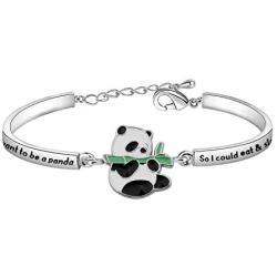 BAUNA Panda Gifts Cute Animal Panda Bear Jewelry Sometimes I Just Want to Be a Panda So I Could Eat and Sleep all Day and Still be Cute Funny Keychain Gifts (panda bracelet)
