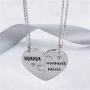 Nanafast 2 PCS Mother Daughter Necklaces Adjustable Stainless Steel Matching Heart Necklace Set Valentines for Couples Mom and Daughter