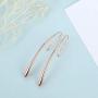 Rhinestone Dangles Earrings,Rose Gold Plated Long Linear Drop Threader Dangles Earrings For Women Jewelry Gifts