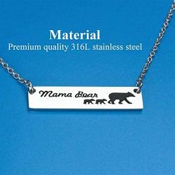 Kivosliviz Mamma Bear Necklace Momma Bear Necklace Sweet Family Mama Bear Necklaces for Women Jewelry Gifts for Mother Mum Mommy Mom
