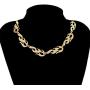 Hip Hop Flame Choker Necklace Earing Set Streetwear Punk Style Gold Black Pendant Necklace Accessory Cool Rock Chain Necklace Jewelry Accessories for Hip Hop Male Female Lovers