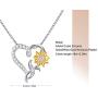 SNZM Sunflower Heart Pendant Necklace for Women Mom You are My Sunshine Necklace Jewelry Gifts for Girls Daughter