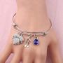 BAUNA Cancer Survivor Gifts for Women Colon Cancer Awareness Bracelet Blue Ribbon Bracelet Gift Cancer Jewelry