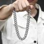 Trendsmax 15mm Curb Cuban Chain Link Necklace for Men Women Heavy 316L Stainless Steel Silver Gold Color 18 20 24 30 inch