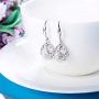 Sllaiss 925 Sterling Silver Filigree Drop Earrings for Women White Gold Plated Moonlight Teardrop Dangle Earrings Hypoallergenic Jewelry Gift