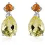 Shop LC 2 stone Dangle Drop Earrings for Women Platinum Over 925 Sterling Silver Prom Purple Jewellery Mothers Day Gifts (Black Spinel/Yellow-Quartz/Amethyst/Green-Peridot)