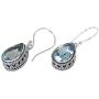 NOVICA .925 Sterling Silver and Blue Topaz Pear-Shaped Dangle Earrings, Sparkling Dew