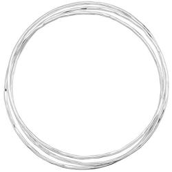 Silpada Empowered Set of Three Bangle Bracelets in Rhodium-Plated Sterling Silver