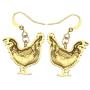 DUOWEI Antique Silver And Gold Plated Hen Chicken Earrings for Women Girls Charms Chicken Dangle Drop Jewelry Gifts