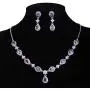 EleQueen Womens Silver-Tone Cubic Zirconia Teardrop Flower Bridal V-Necklace Sets Tennis Bracelet Dangle Earrings for Wedding Bridesmaids EleQueen Womens Silver-Tone Cubic Zirconia Teardrop Flower Bridal V-Necklace Sets Tennis Bracelet Dangle Earrings for Wedding Bridesmaids
