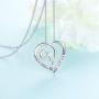 S925 Sterling Silver Christian Heart Inspirational Faith Verse Pendant Necklace for Women Teen Girl Gift