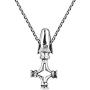 AeraVida Supreme Viking Wolf Thors Cross .925 Sterling Silver Pendant Necklace