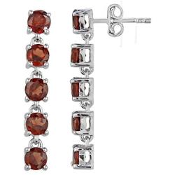 Garnet Earrings in Sterling Silver
