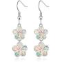 CiNily Gold Plated Flower Shaped Opal Hypoallergenic Stud Earrings Flower Dangle Drop Earrings Jewelry Gift for Women Girls Gemstone Earrings
