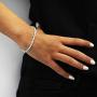 GMESME 18K White Gold Plated 5.0 Round Cubic Zirconia Classic Tennis Bracelet 7.5 Inch