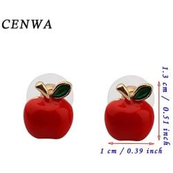 CENWA Tiny Red Apple Earrings Teacher Appreciation Gift Teacher Jewelry Teacher Gift Teachers Day Gift Teacher Retirement Gift