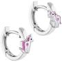 925 Sterling Silver Pink & White Unicorn Jewelry Set Earrings Necklace for Girls