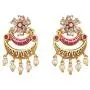 Tarinika Videni Antique Gold-Plated Indian Jewelry Set with Necklace and Earrings - White Red Tarinika Videni Antique Gold-Plated Indian Jewelry Set with Necklace and Earrings - White Red