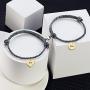 Personalized Magnetic Attract Couples Bracelets, Custom Rope Braided Mutual Magnetic Bracelets for Him and Her 2 PCS