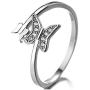 Tafeily Butterfly 18K Gold/Silver Plated 925 Sterling Silver Open Ring Finger Jewelry for Women and Girls Zircon Statement Ring Open Ring