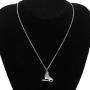 FUSTMW Skater Necklace Ice Skate Necklace White Enameled Figure Skating Pendant Team Sport Skater Jewelry Skate Lover Gift