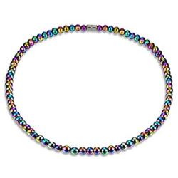 Unisex Magnetic Necklace, Health Energy Healing Hematite Beads for Crystal Quartz Stretch Health Care