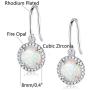 GEMSME White Gold Plated Teardrop Opal Dangle Earrings For Women GEMSME White Gold Plated Teardrop Opal Dangle Earrings For Women