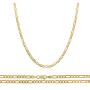 14K Solid Gold 2mm Figaro 2 + 1 Link Chain Necklace, 16'' - 30''