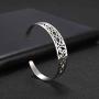 VASSAGO Nordic Viking Triskele Symbol Irish Trinity Celtic Knot Cuff Bracelet Stainless Steel Bangle Vintage Amulet Jewelry Gifts for Men Women Teens
