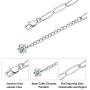 GEMOSA Paperclip Chain Necklace for Women PVD Gold Plating Stainless Steel Diamond 5A+ Cubic Zirconia CZ Thin Link Adjustable Choker and Bracelet Earrings Set Handmade Jewelry Girls Gift