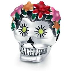 Eternalll Jewellery for Women 925 Sterling Silver Beads Halloween Pumpkin Skull Enamel Charm for Pandora Bracelets