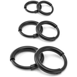 Surgical Stainless Steel Hoop Earrings - Endless Small Hoop Earrings Set for Men Women, Hypoallergenic Tragus Cartilage Sleeper Earrings(8/10/12mm)