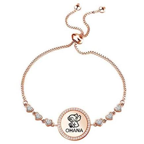 FAADBUK Funny Stitch Bracelet Stitch Inspired Gift Ohana Jewelry Ohana Adjustable Bracelet for Family Friend