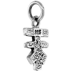 Very Tiny 5/8 inch Sterling Silver Franciscan Coat of Arms Tau Cross Necklace for Women & Men 16-24 inch