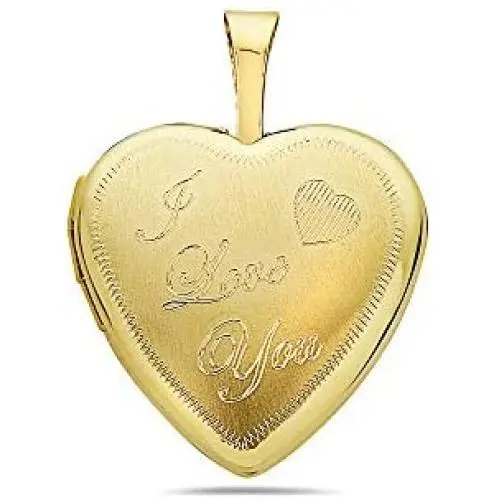 Pori Jewelers 14K Solid Yellow Gold Heart Locket Pendants- For Photos, Messages, sentimentals